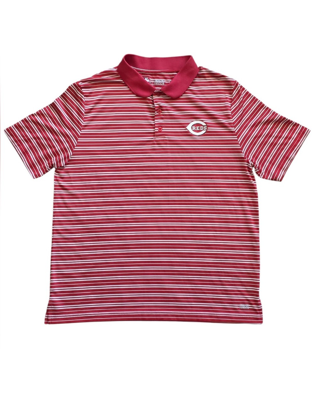 Cincinnati Reds XL Red White Striped MLB TX3 Cool Baseball Golf Performance Polo